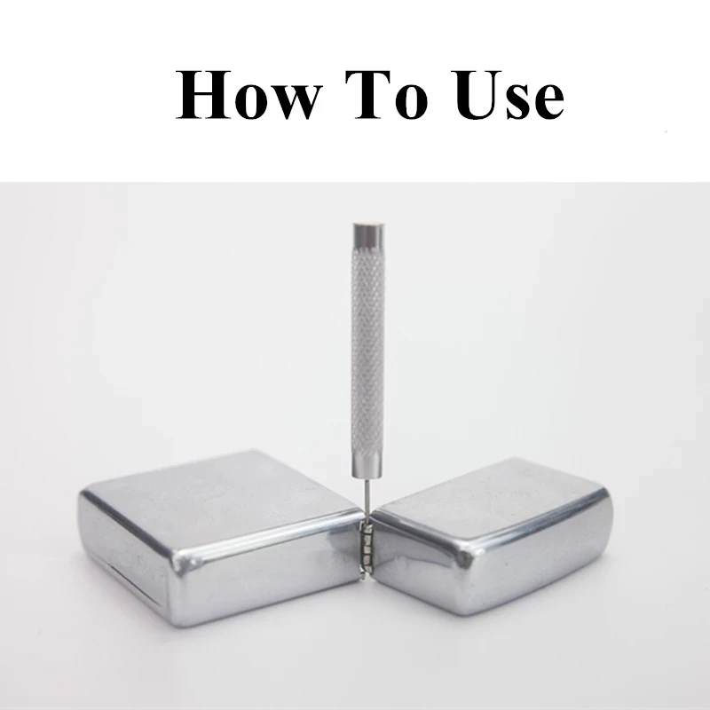 Universal Metal Dobradiça Desmontar Ferramenta para Zippo Querosene Gasolina Isqueiro, Reparação Suprimentos, DIY Caso Exterior, Link Pin Substituir Soco