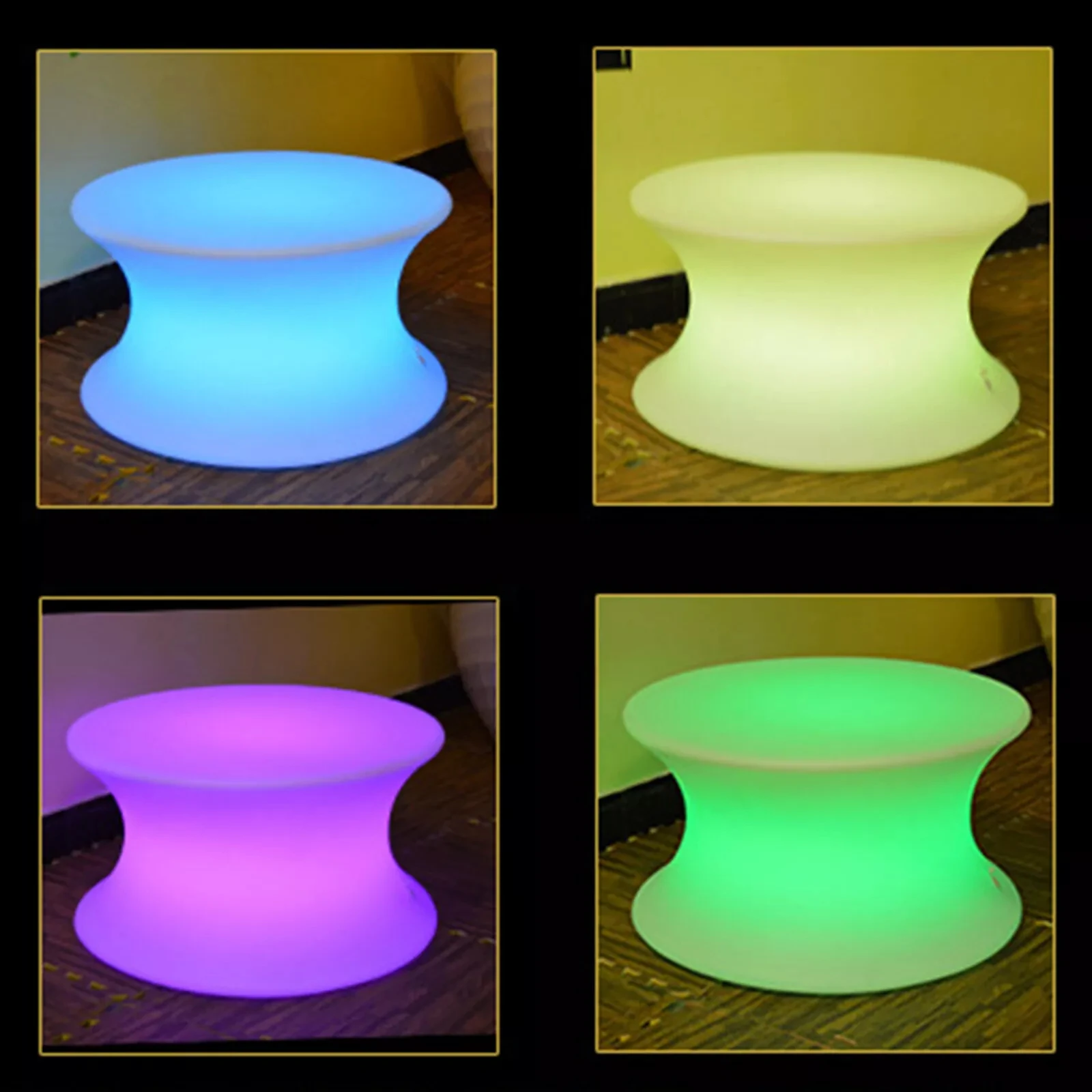 16" LED Color Light Up Bar Stool – Waterproof Square Club Seat with Remote Control for Parties & Bars