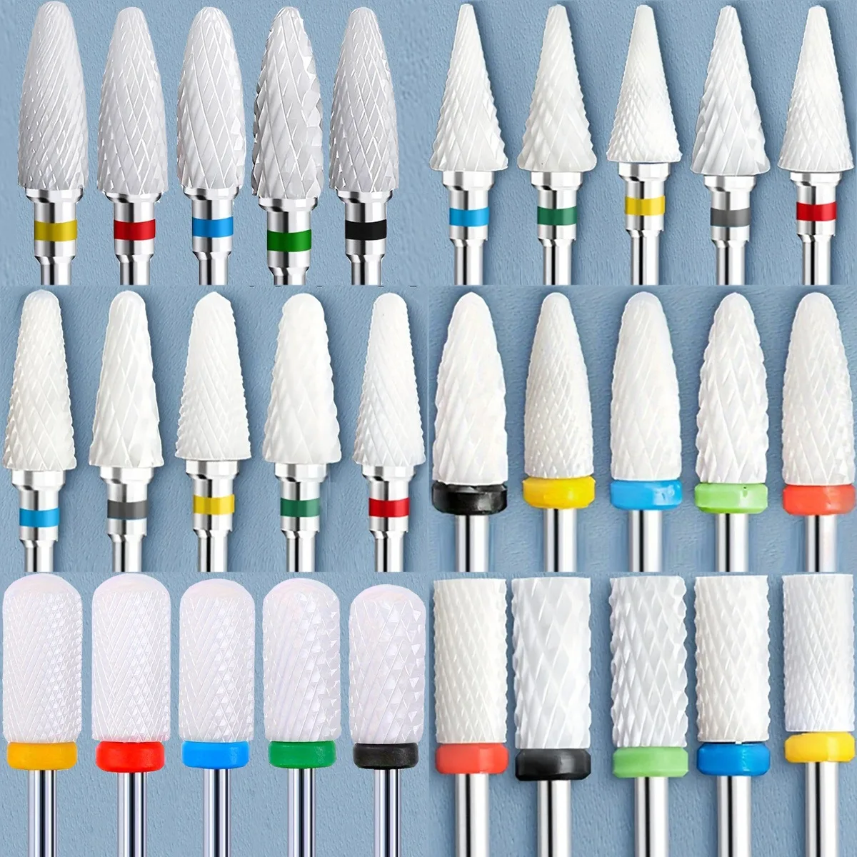 5 SZTUK Profesjonalnych Ceramicznych Frezów do Paznokci, do Usuwania Żelu, Akcesoria do Maszynki do Pedicure, Narzędzie do Stylizacji Paznokci