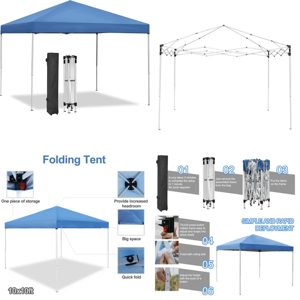 

Gazebos10x10 Складная беседка с выдвижным навесом и регулируемой высотой для вечеринок и мероприятий на открытом воздухе