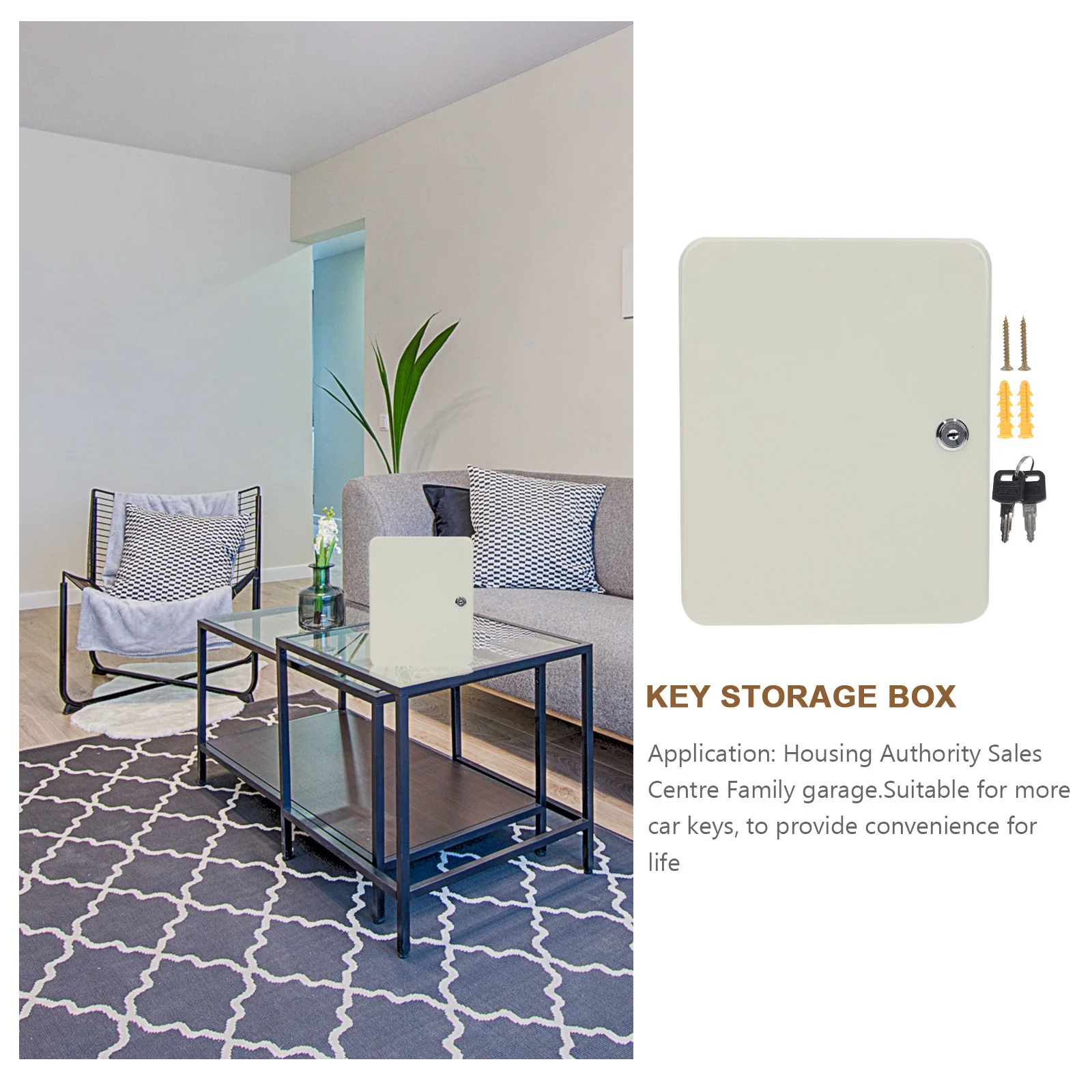 28 فتحة صندوق مفاتيح حديدي قابل للقفل لإدارة منظم تخزين الأمان المنزلي للسيارات الحقيقية #2