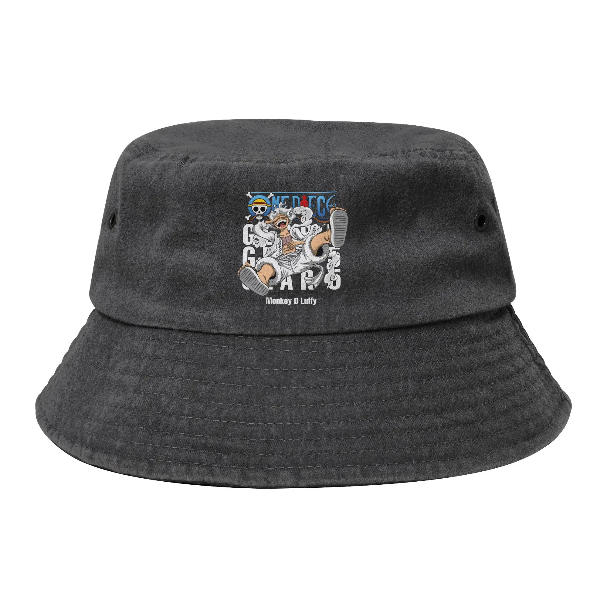 Monkey D Luffy Gear 5 Bucket Hat Unisex Outdoor One Piece Distressed Washed Fishing Hats Summer Panama Hat