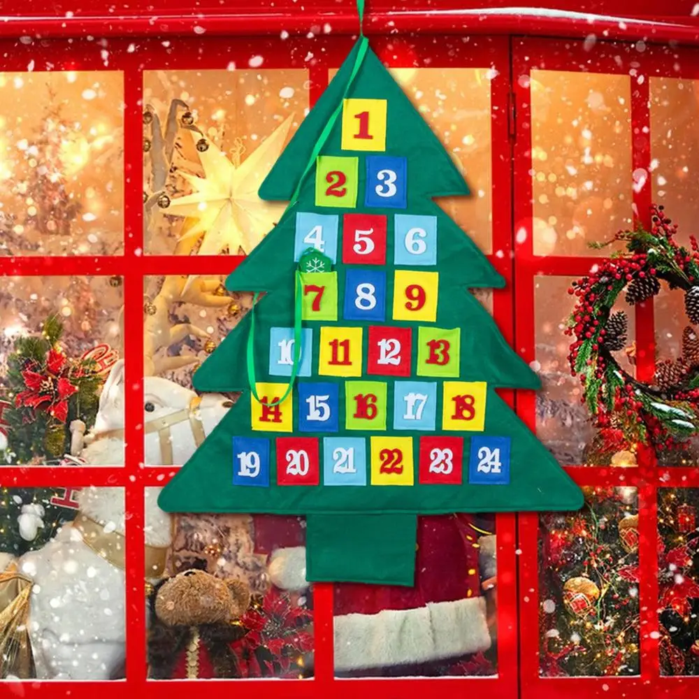 

Christmas Tree Advent Calendar 24 Days Christmas Tree Felt Advent Calendar Christmas Countdown Calendar Countdown To Christmas