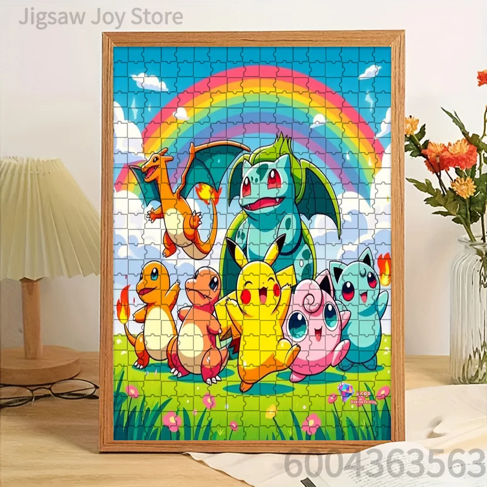 

Paper Jigsaw Puzzle Pokemon Pikachu Charmander Rainbow Scene Artwork Brain Teaser
