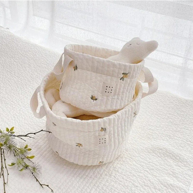 

Storage Baskets, Decorative Organizer Bins Tote Bag Handbag with Embroidery for Diapers, Bottles,Towels, Toys, Baby Clothes