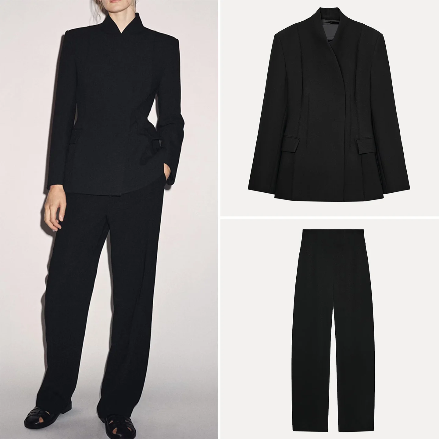 

Облегающий костюм Jaet, брюки на молнии с высокой талией, женские осенние новые поступления, комплект Faion Z Brand Long Sve Commute Sle