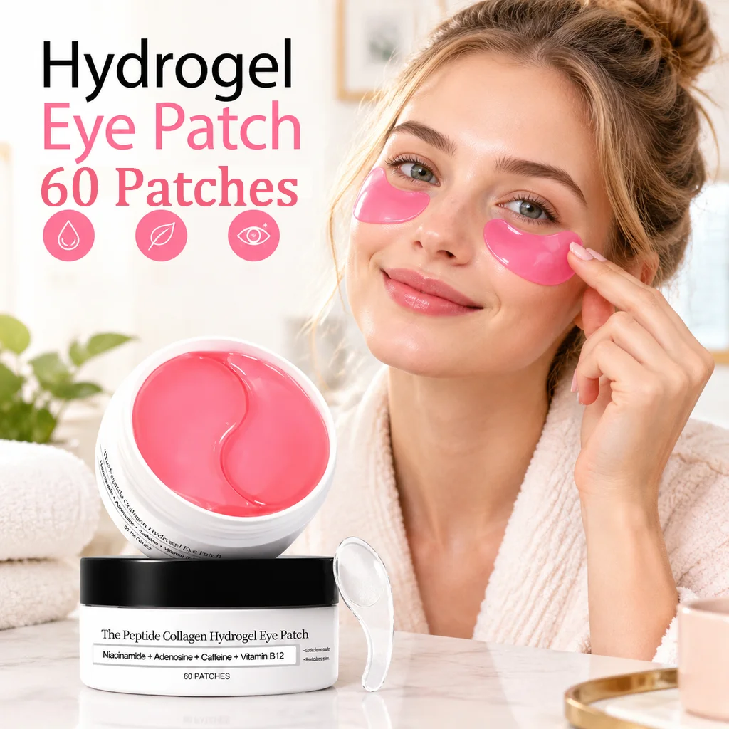 60 Stück Kollagen-Peptid-Hydrogel-Augenpads, feuchtigkeitsspendende Augenmaske, tägliche Augenpflege, kühlende Hautpflegepads, einfache Anwendung. – Detail 5
