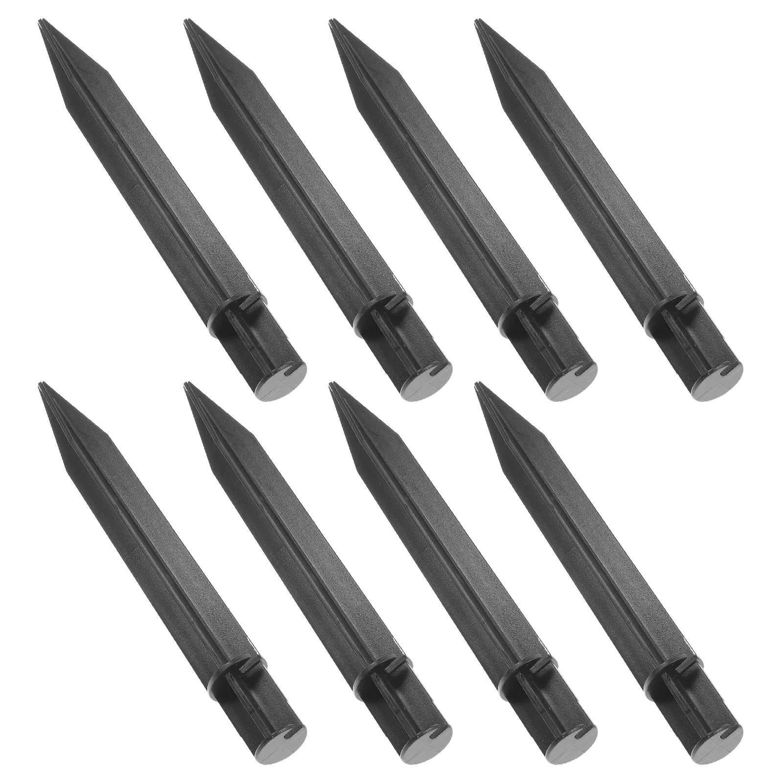 8 Pcs Patio Light Pegs Solar Lamp Plastic Replacement Stakes Round Ground Garden Spikes Lights
