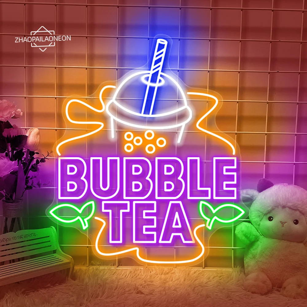 Imagem -03 - Bubble Tea Neon Sign Led Light Boba Tea Shop Decoração do Quarto Bar Cafe Restaurant Decor Lâmpada de Parede