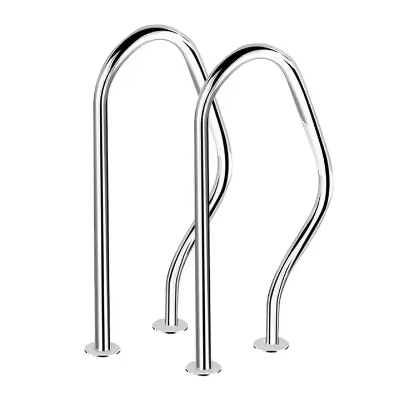 سلم حمام سباحة من الفولاذ المقاوم للصدأ الفاخر، درابزين السلم المتحرك الربيعي الساخن، ملحق حمام السباحة #6