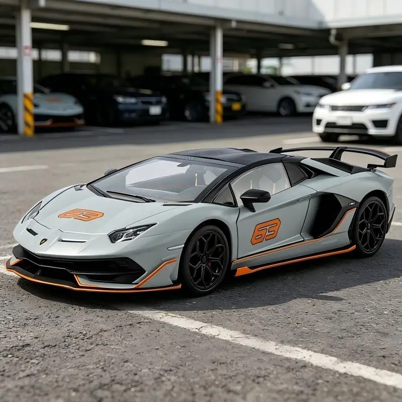1:18 simulation Lamborghini SVJ63 alloy car model, doors and engine hood, trunk can be opened  Convertible supercar gift