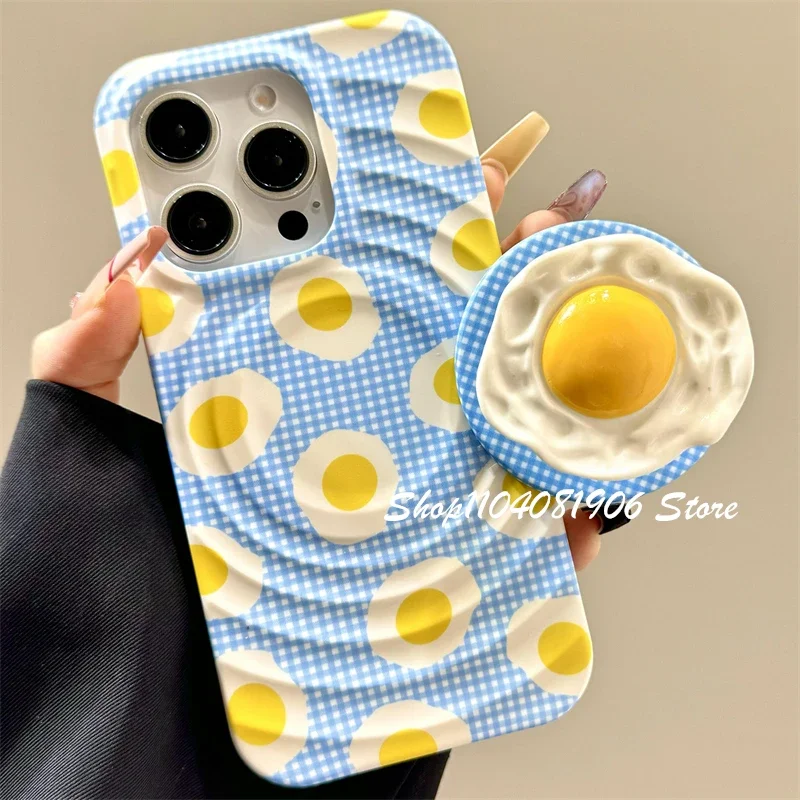 

Корейский стиль, милый 3D яичный узор, Magsafe, магнитный держатель для телефона, подставка GripTok Grip Tok, полная совместимость, iPhone17 16, аксессуары