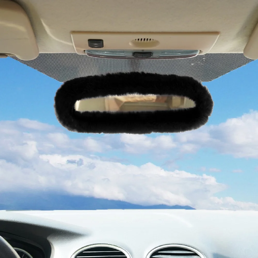 

1 шт., Женский плюшевый милый чехол-зеркало заднего вида для украшения интерьера автомобиля