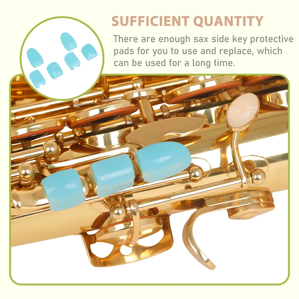 

6pcs Saxophone Side Covers Silicone Sax Side Pads Wind Instruments Accessories Small Size Easy Storage Replacement Parts For