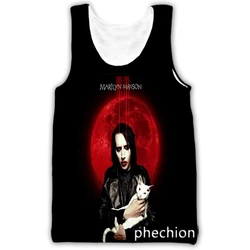 phechion Marilyn Manson 3D Print Casual Tank Tops Undershirt Shirts Streetwear for Men/Women Fashion Vest A232