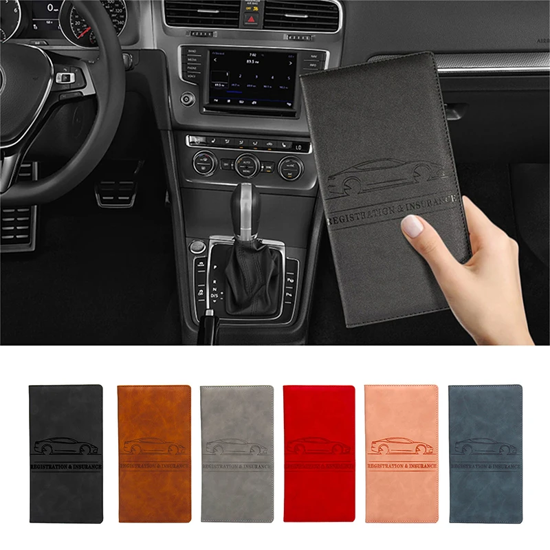 Fahrzeugschein- und Versicherungshalter aus Leder für Herren, Führerschein-Etui, Auto-Dokumentenmappe, Aufbewahrungstasche für Führerschein und Kreditkarten