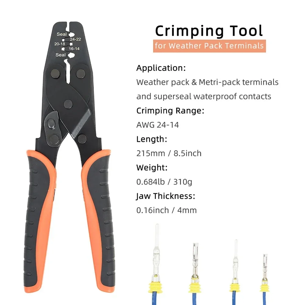 Crimping Pliers for Automotive Wire Harness Terminals 0.3-2.0m㎡ Wire Crimping Range plug-in Waterproof Connector Crimping Pliers