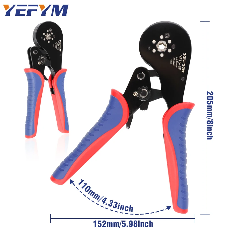 Crimpen Zangen Ferrule Hülsen Rohr Terminal Werkzeuge HSC8 6-4A/6-6A/16-6E Draht Crimper Werkzeuge Haushalt YEFYM – Detail 8