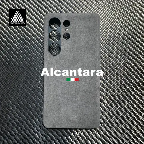 For Samsung  Galaxy S25 Ultra S25+ Magnetic Genuine Italy Alcantara Phone Case Handmade Super Car Inter Premium Leather Materia