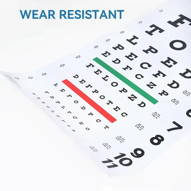 Eye Chart, Eye Chart No Fading for School Home Physical Examination Center Visual Acuity Measuring Educational-DTB3