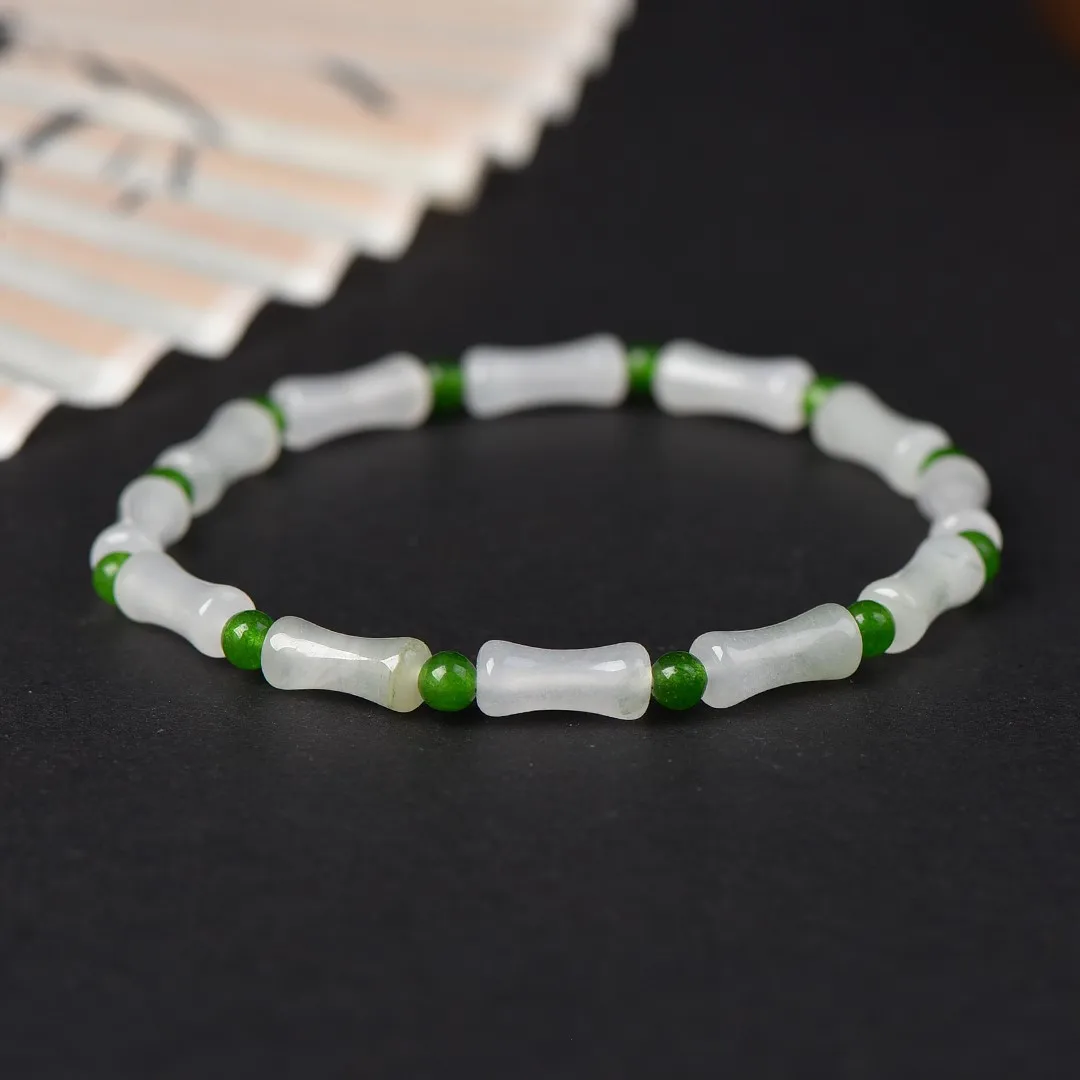 

Браслет из натурального золотого шелка, нефрита и бамбука, женские и мужские модели, высококачественные, универсальные подарки для праздников.