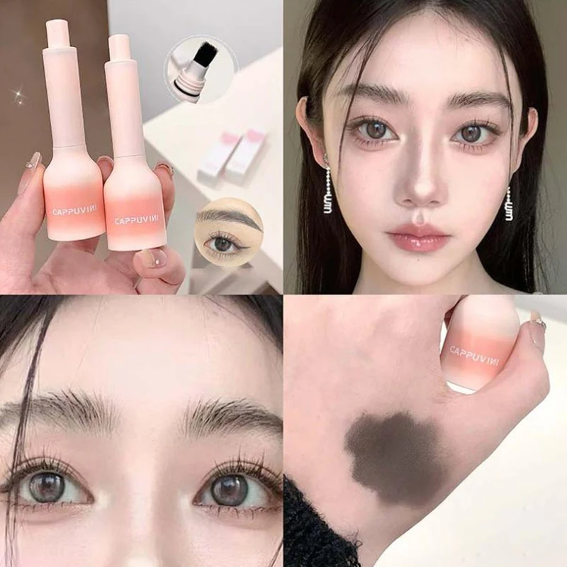 قلم حواجب مائي غامض متعدد الوظائف من كابوفيني مع فرشاة مربعة - قلم حواجب وطبيعي مقاوم للتلطخ وقلم خط شعر