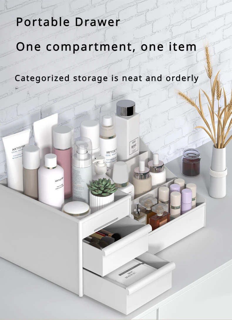 Large-capacity Cosmetic Storage Box Storage Makeup Organizer Jewelry Nail Polish Organizers Bathroom Plastic Organization Home