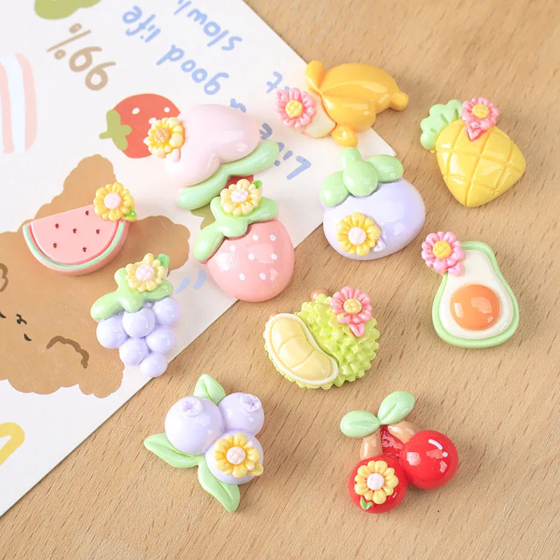 

New Durian Fruit Resin Fake Foods Cabochon 20pcs Resin Flatbacks for DIY Jewelry Making Wholesale Scrapbook Decoration Accessory