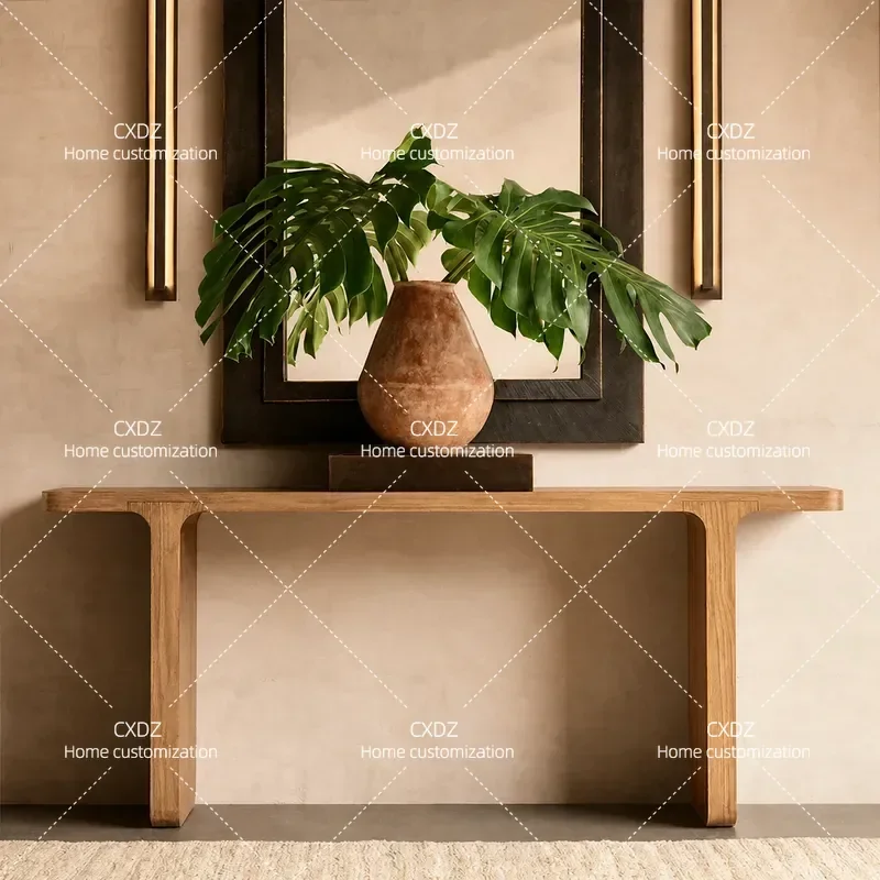 RH American Country Solid Wood Entrance Table Bar Villa B & B Hotel Entrance Wall Entrance Table Side Table Console