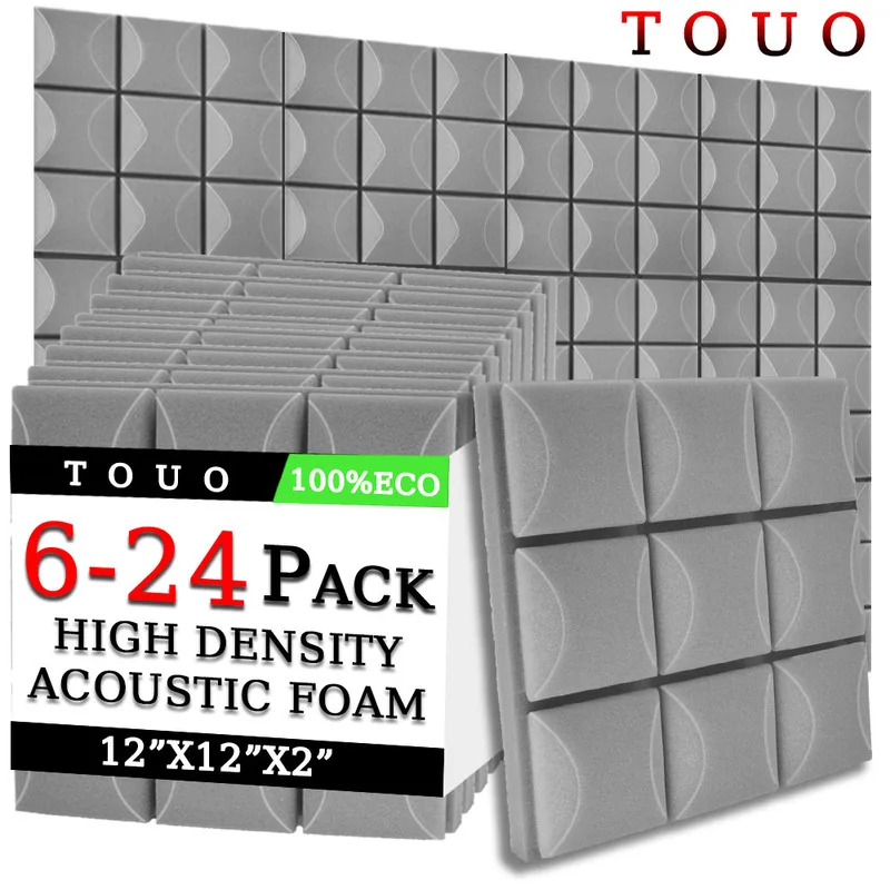 

TOUO Mushroom Head Acoustic Foam 6/12/24 Pcs High-Density Sound Absorbing Material Phonoabsorbing Soundproof Treatment For Ktv