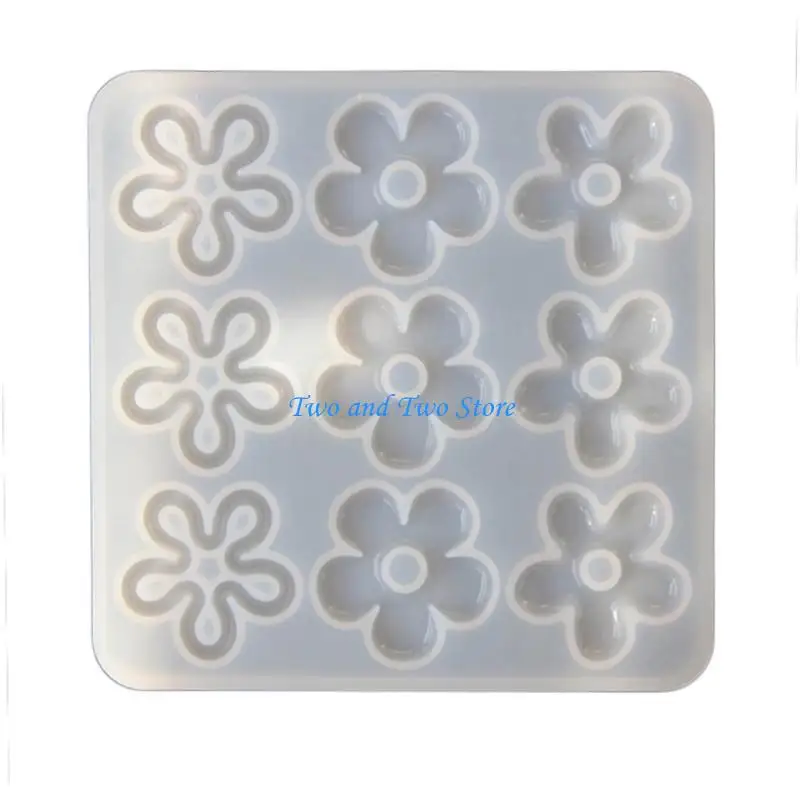 HX6F Silicone Flower Pendant Mold Crystal Epoxy Resin Casting Mould for DIY Jewelry Necklace Earrings Pendant Craft Making
