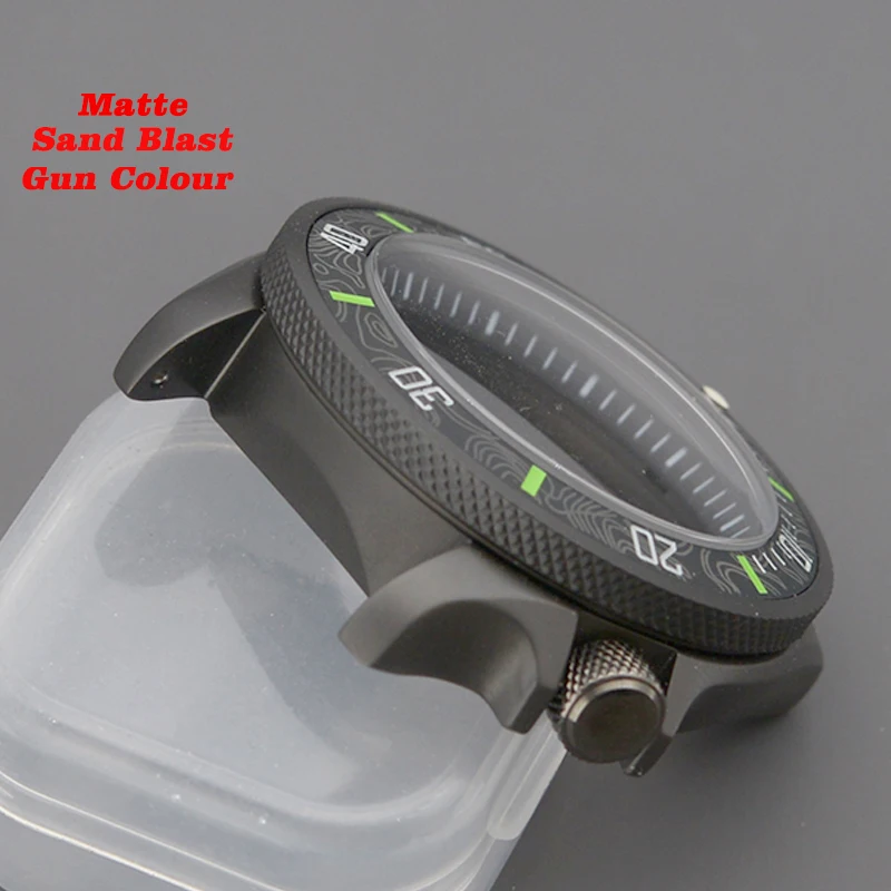 Mod Gun Colour Sand Blast Matte SKX009 SKX007 Men's Watch Case Fit NH34 NH35 NH36 Movement Stainless Steel Sapphire Glass