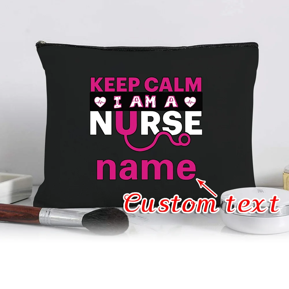Personalized Customized Name Makeup Bags Portable Handheld Storage Bag Travel Cosmetic Organizer Pouch 1PC Foldable Storage