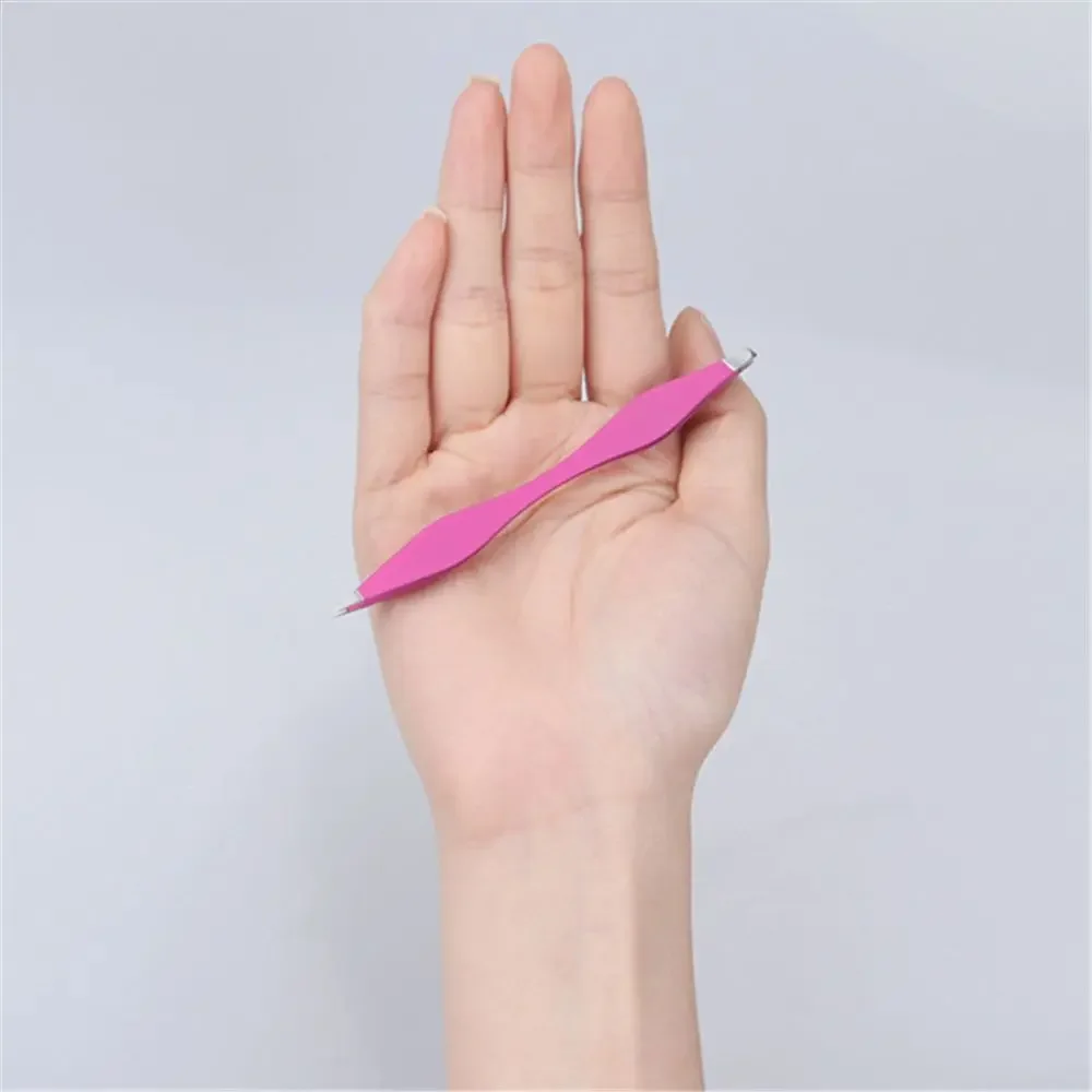 Double Ended Eyebrow Tweezers Rose Beauty Makeup Tools  Anti-static Eyelash Extension Tweezer Pinset For Trim Eyebrows