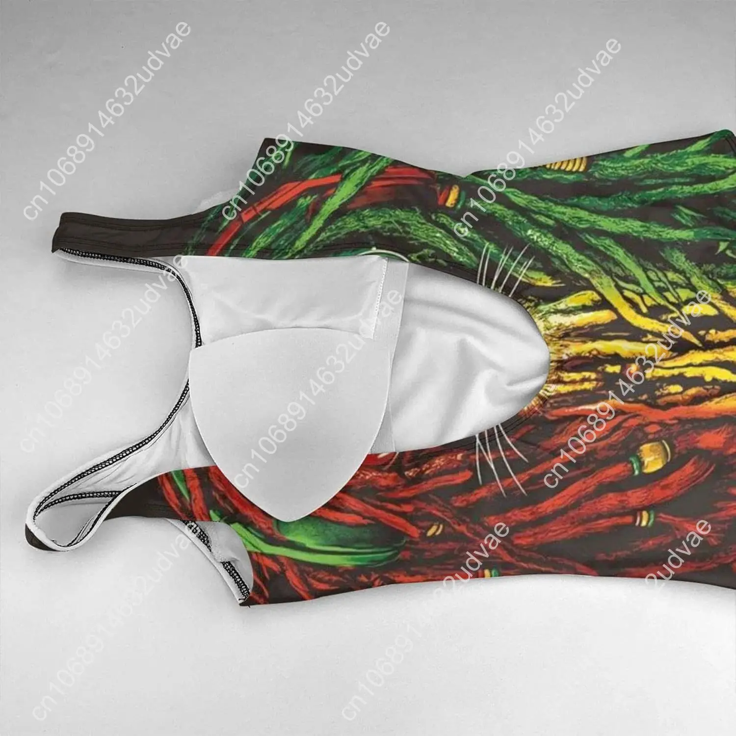 ชุดว่ายน้ําวันพีซสตรี Jamaica Rasta Lion ชุดว่ายน้ําขาสูงย้อนยุคชุดว่ายน้ําคลาสสิก