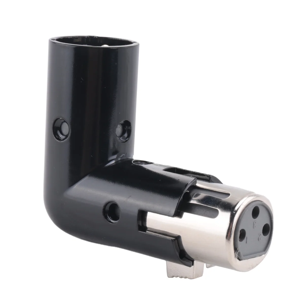 1Pcs Rotatable XLR Angle Adapter Dual Male and Female L-Shaped Connector Metal Adapter with 4 Adjustable Angle Positions