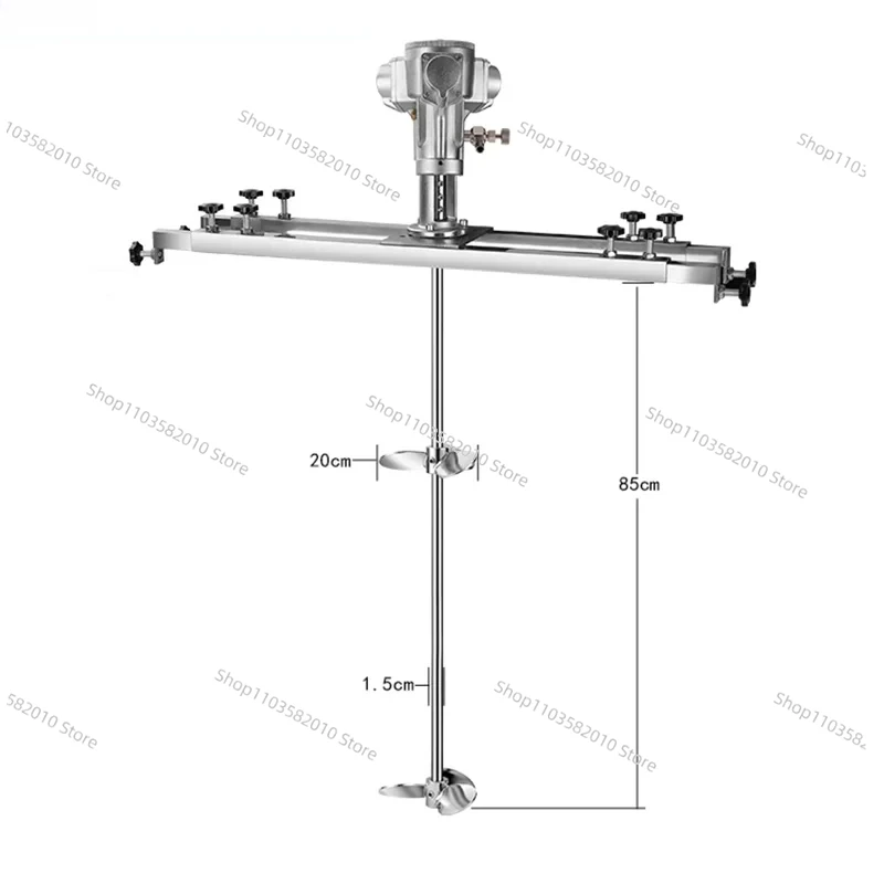 Pneumatic Agitator Mixer for 200/400L Tank, 50-3200rpm Adjustable Speed Paint Mixer Lab Liquid Dispersing Stirrer