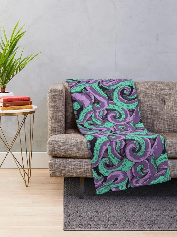 Tentacles Throw Blanket knitted woven blanket