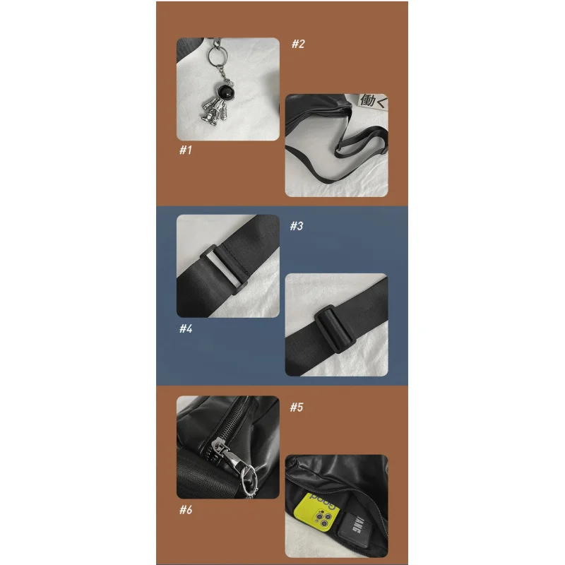 Crossbody Bag Men Leather Bags Fashion Trendy Sports Shoulder pack Soft Casual
