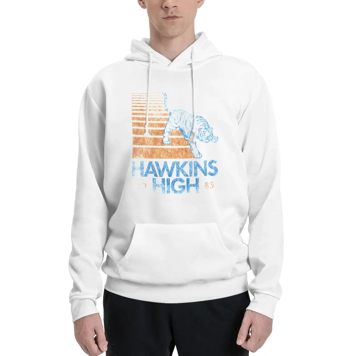 Hawkins High (Stranger Things) Hoodies Anime Oversized Hoodie Pullover Men's Clothing