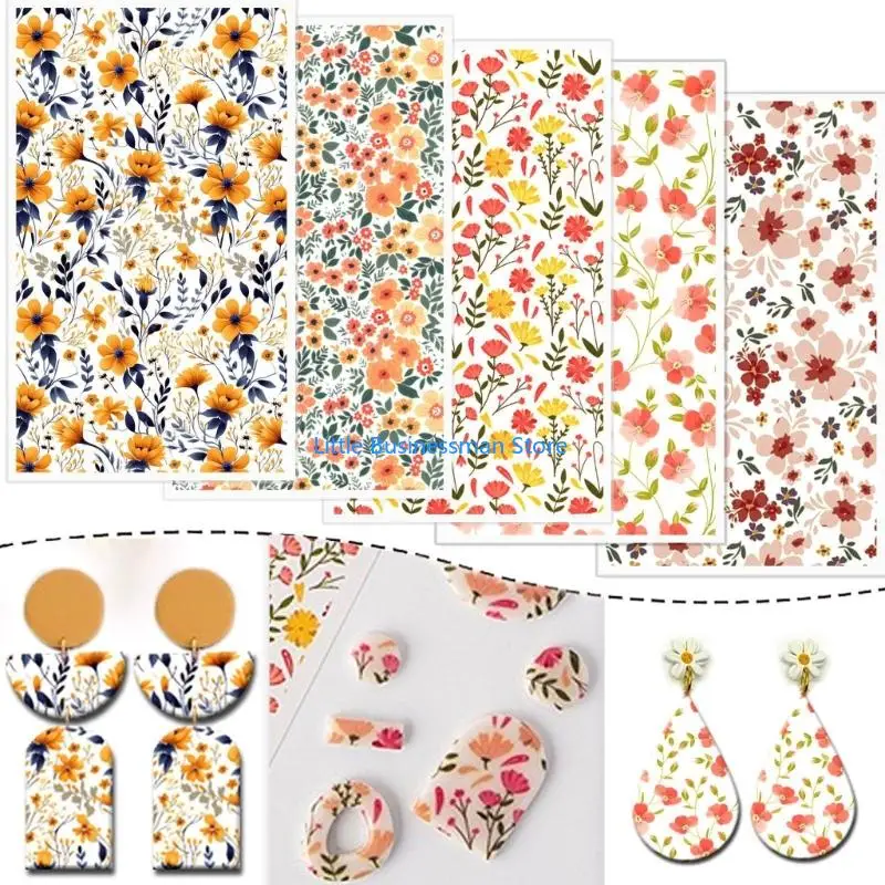 20 Pieces Decorative Christmas Paper Sheets Water Activated for Clay Earrings M76A