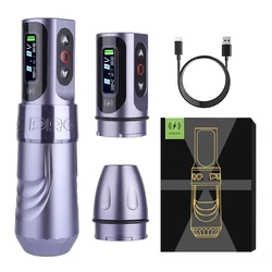 Dm Professionele Max Pro Draadloze Tattoo Pen Machine Borstelloze Motor Met Twee Led Display Batterijen Permanente Make-Up