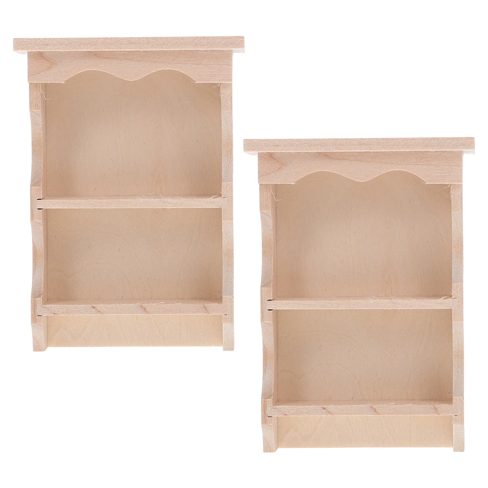 2Pcs Rustic Solid Wood Wall Cabinet Vintage Hanging Storage Cabinet Miniature Japanese Style Kitchen Living Room
