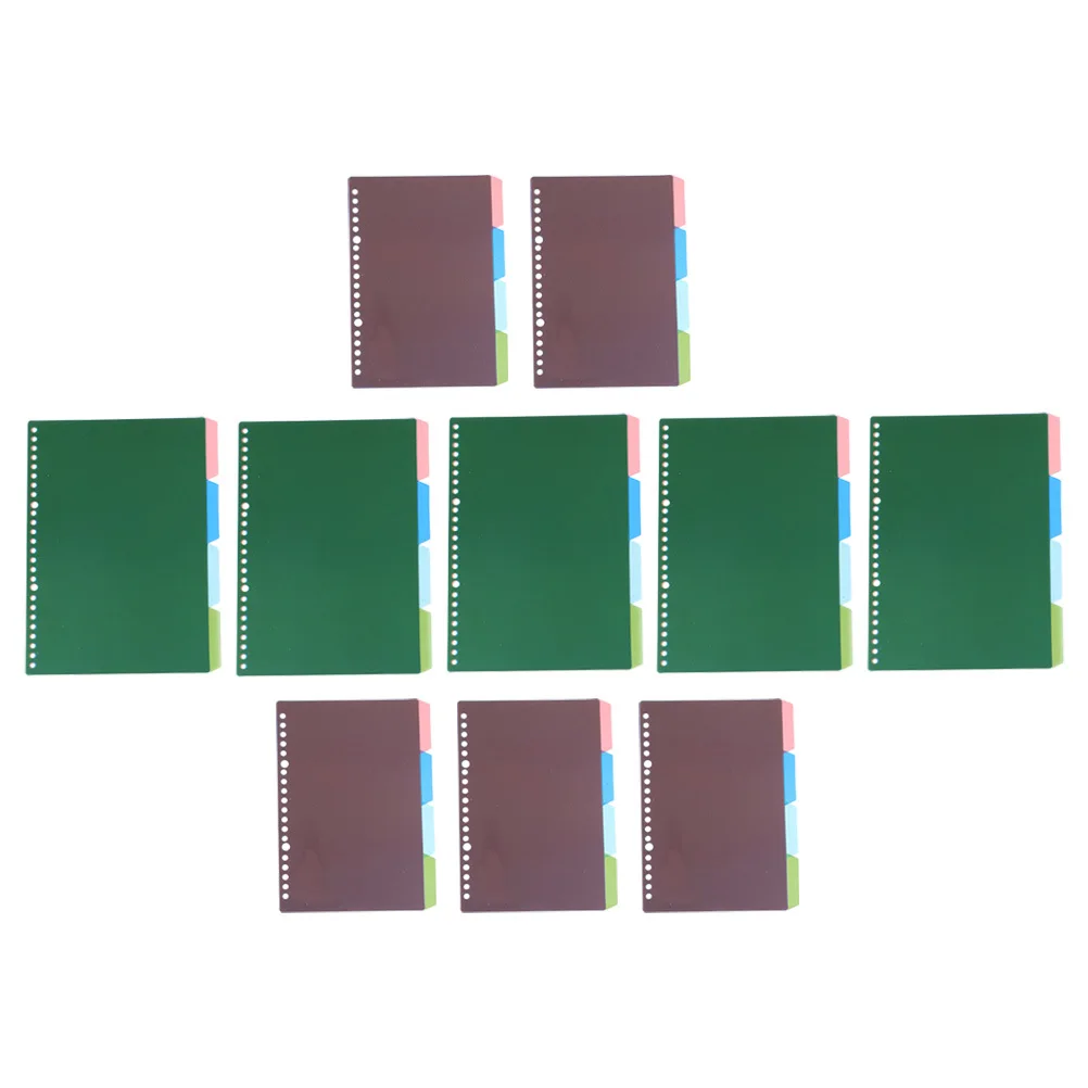 

10Sets Colored Index Binder Dividers Plastic Tabs for Loose Leaf Notepad Notebook Daily Use Document Classification