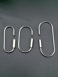 3 sizes simple silver plate brass oval running course Screw Locking Carabiner Key ring Keychain EDC gift