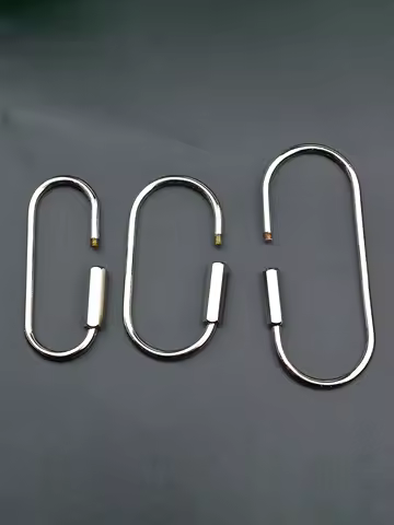 3 sizes simple silver plate brass oval running course Screw Locking Carabiner Key ring Keychain EDC gift