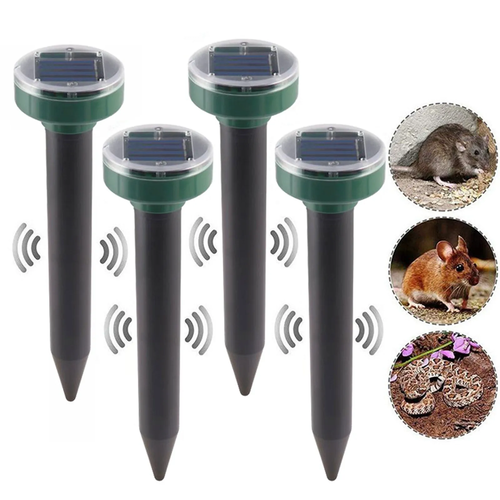 4-piece Solar Garden Ground Plug Driver Outdoor Garden Solar Driver Ultrasound driven rat extermination and rat catching househo