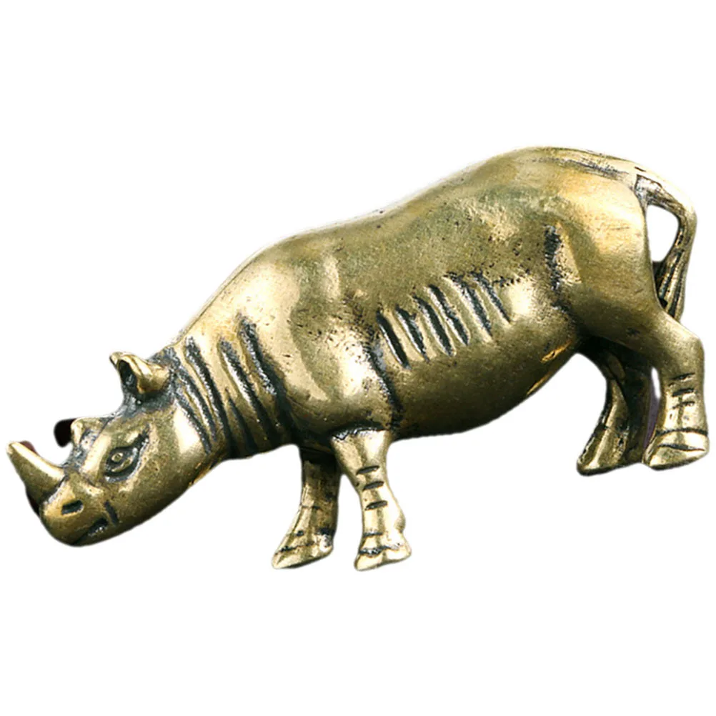 

Brass Rhinoceros Statue Creative Golden Decor Elegant Tabletop Ornament Unique Gift Home Office Decor Brass Rhinoceros Statue