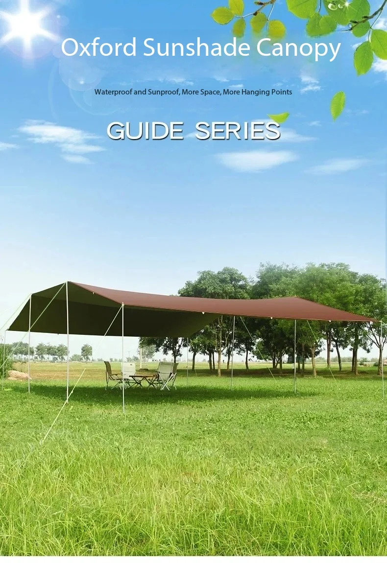 6*8m Large Canopy Waterproof Oxford Silver Coated Outdoor Camping Awning Sunshelter Tarp More Hanging Points new