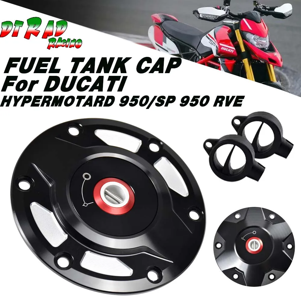 

For DUCATI HYPERMOTARD 950/SP 2019-2023 950 RVE 2021-2023 Fuel Gas Tank Cap With Key Lockable Motorcycle Airbox Venting Cover